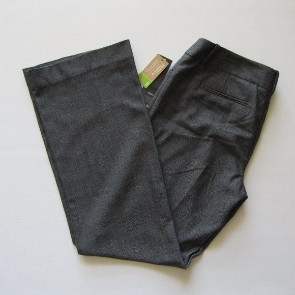 NWT MOSSIMO Stretch Herringbone Trouser Gray Mid Waist Straight Hip Pants 12 - Picture 16 of 16